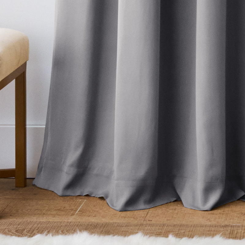 Karl Lagerfeld Paris Silky Cloud Curtain Panel Pair, Gray, 50" W x 84" L
