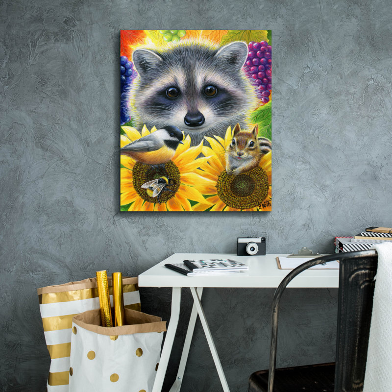 «Sunflower Friends» par Bridget Voth, H 24 po x l 20 po x P 0,75 po