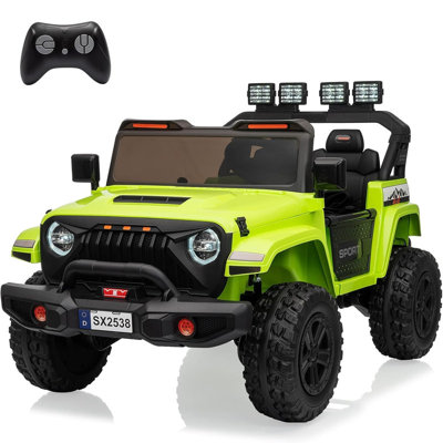 24V Kids Car, 2-Seater Ride on Electric Vehicle Truck with Remote Control, Special Adjustable Legroom for Toddlers Grows,4 Motors 3 Speeds,Storage Spa