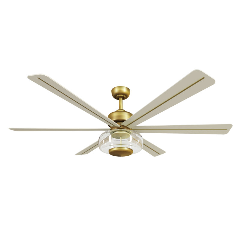 Ligero 60" 5CCT LED Smart Ceiling Fan, Brass, Alabaster White