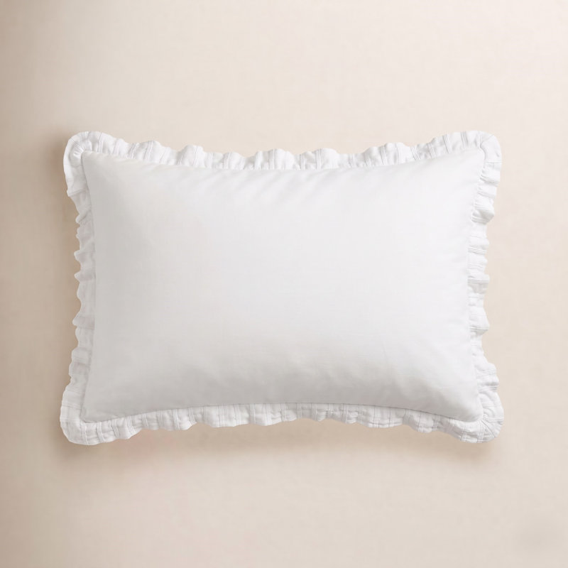 Classic Ruffle Sham, Standard, White
