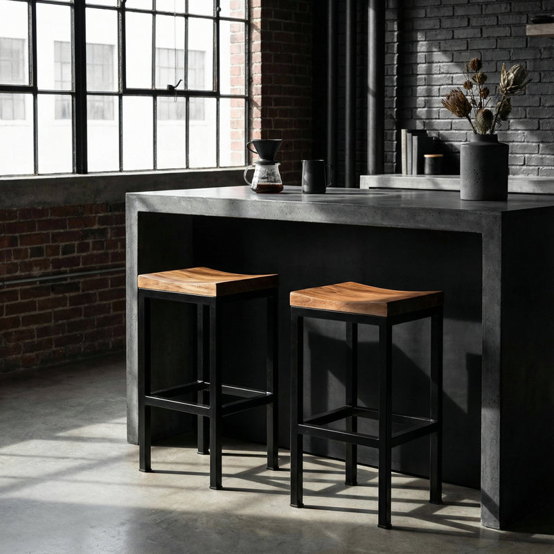 Castelnaud Counter Stool with Metal Frame