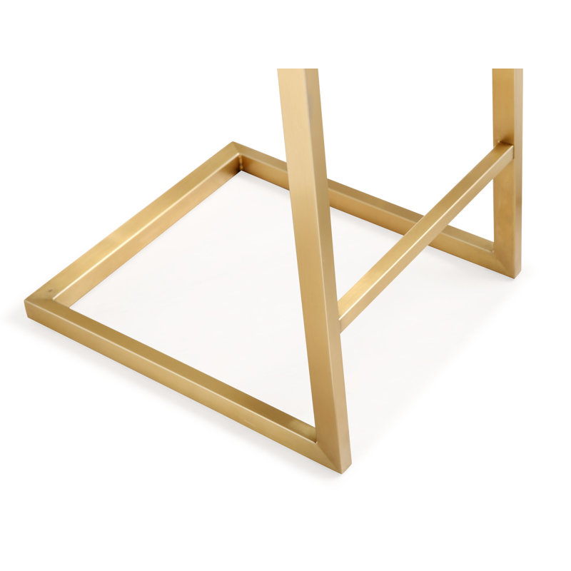 Tabouret de comptoir de 26 po Hamby, Noir, noir, noir, noir, Doré