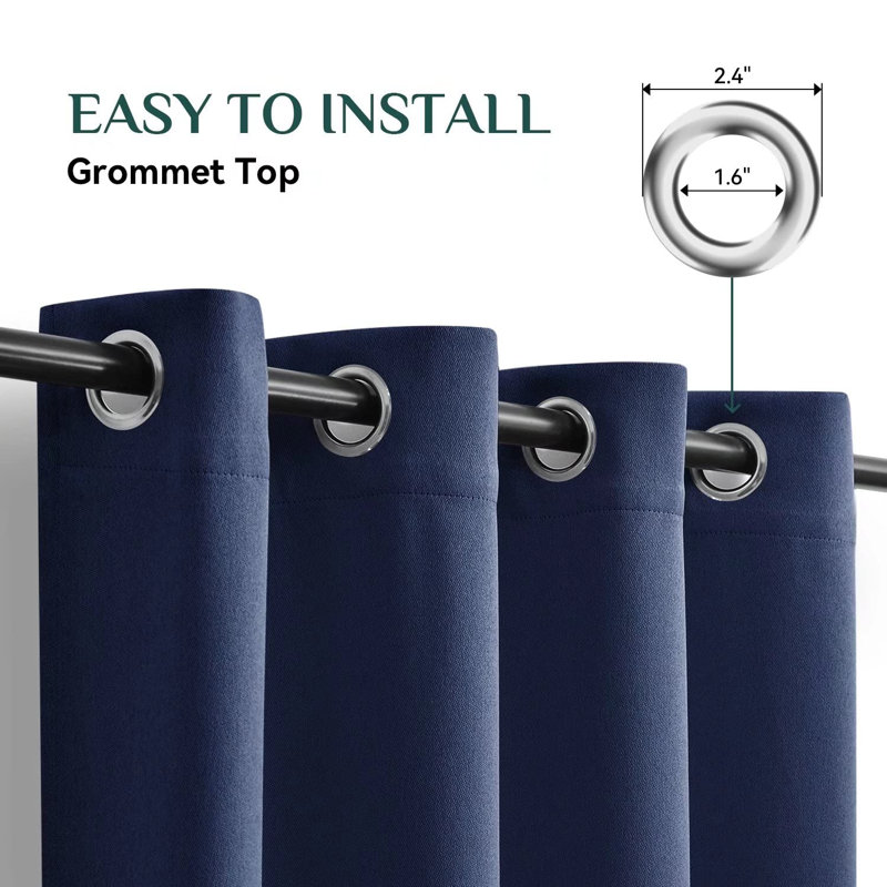Matty Thermal Insulated Blackout Grommet Curtain Pair, 42" W x 63" L, Light Gray