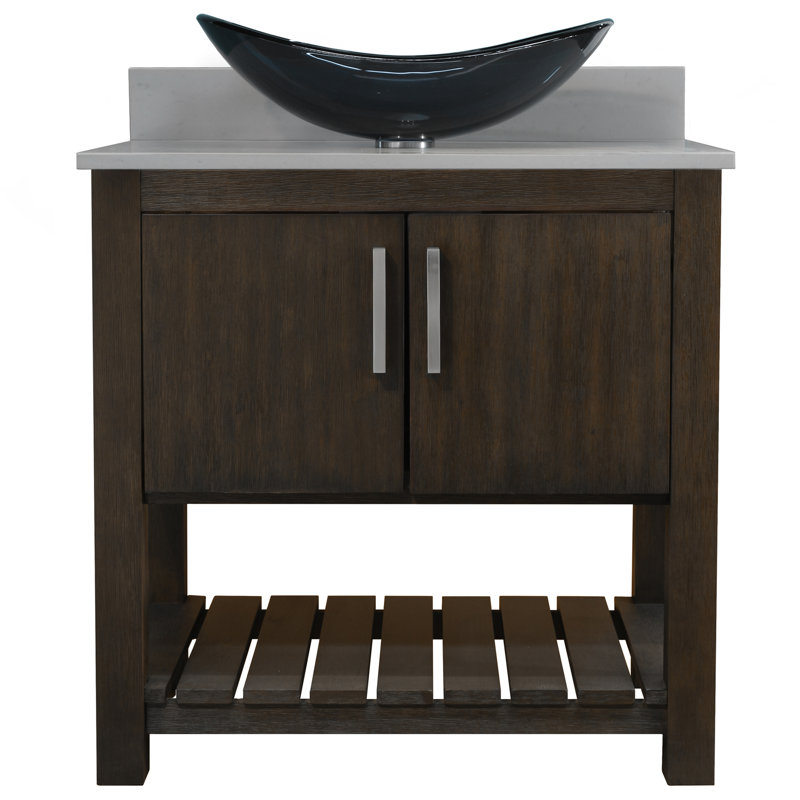 Meuble-lavabo de 36 po avec comptoir en quartz moka et lavabo