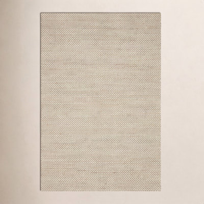 Abisai Beige Hand-Woven Checkered Jute Rug