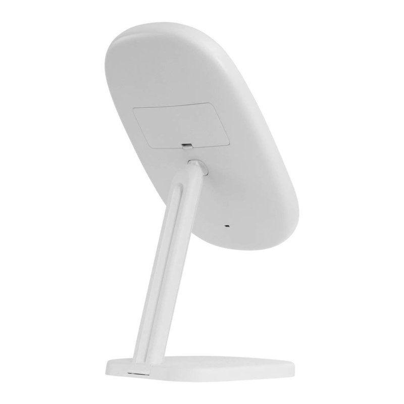 Classic Framed Countertop Makeup Mirror with LED Lighting, White