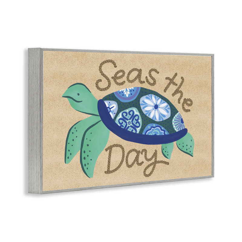  Seas The Day Turtle Giclee Art by Deborah Curiel, H 20 po x l 30 po, Estampe numérique Farmhouse