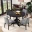 Ensemble de salle à manger 5 pièces, table ronde avec 4 chaises d'appoint, gris-1132955576