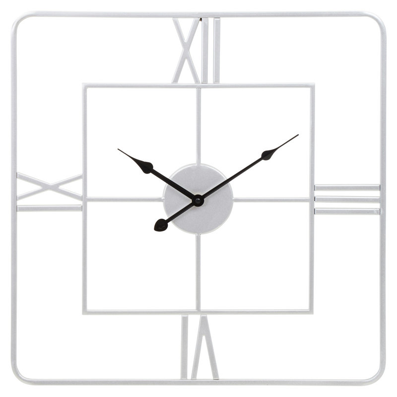 Braelynn Metal Wall Clock, Silver