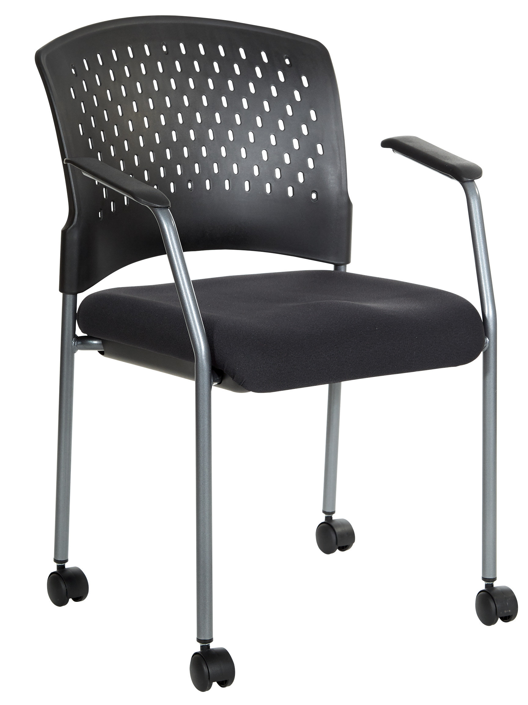 Access Stackable Chair Office Star Products Titanium Rolling Visitors Stackable Chair | Wayfair