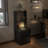 Nightstand with Charging Station, Light and Bookshelf-1735847766