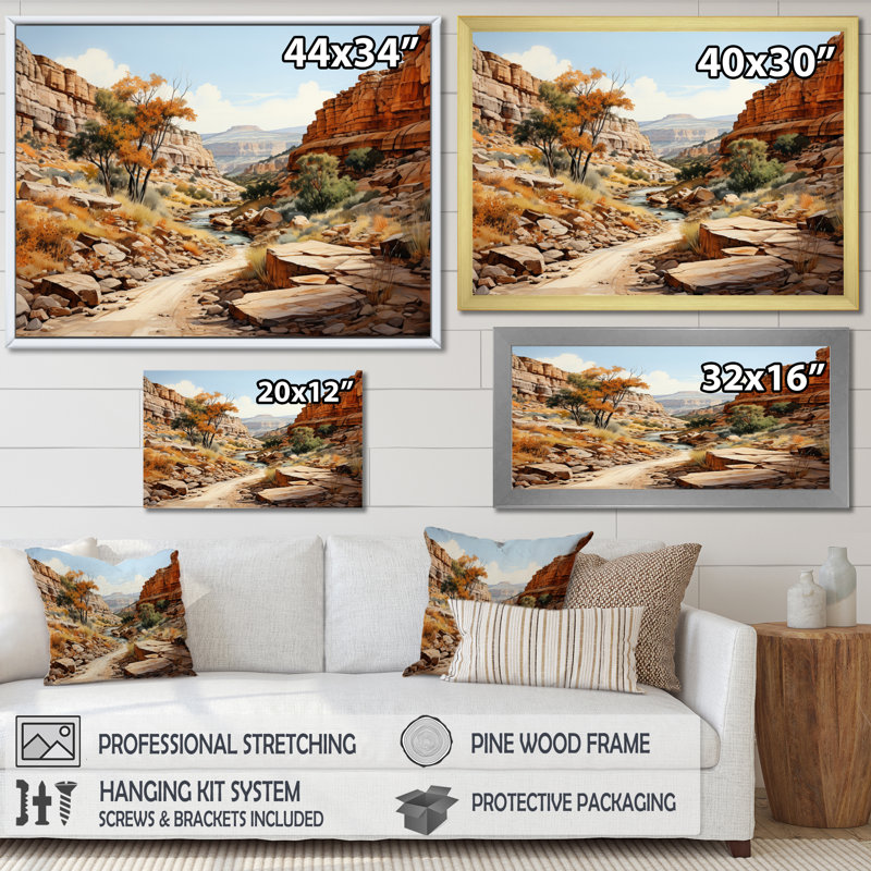 «Anyon Endless Journey», reproduction sur toile, Cadre flottant noir, H 34 po x l 44 po x P 1,5 po