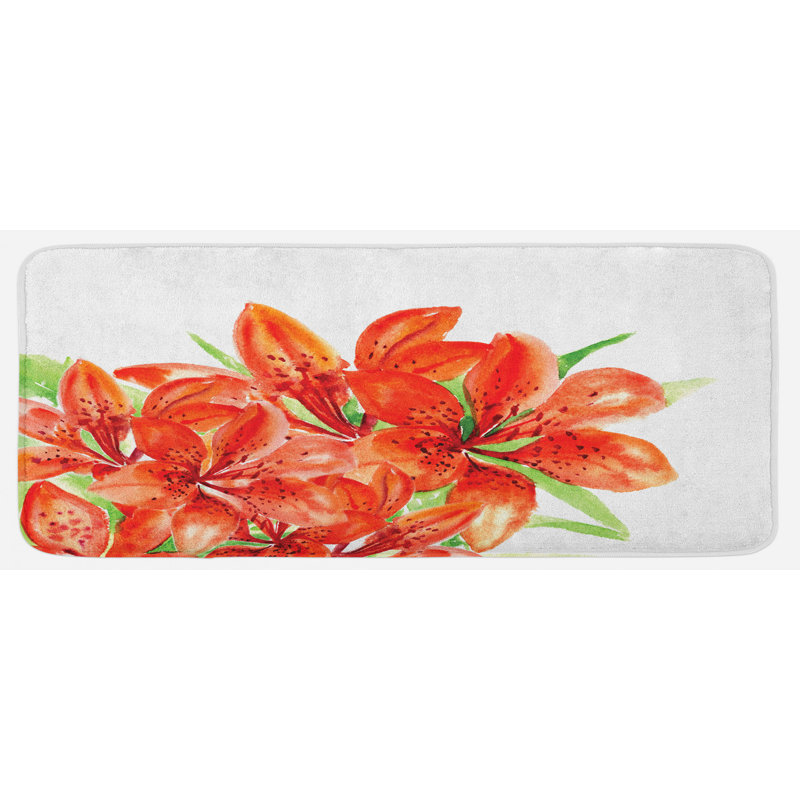 Tapis de cuisine à fleur aquarelle