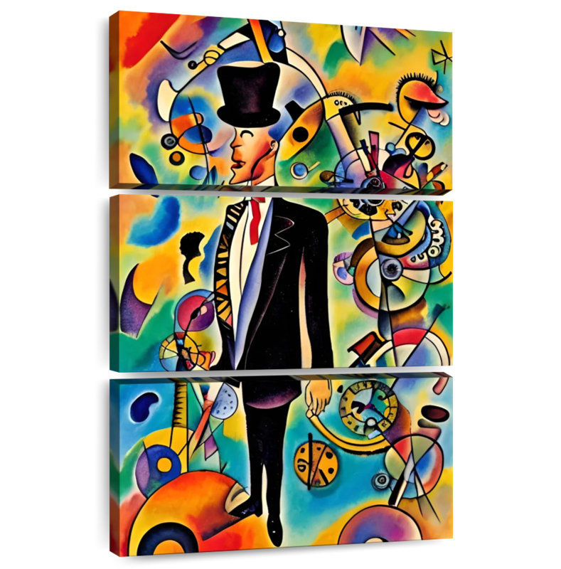 Leisha, un homme d'affaires - dans le style de Picasso, H 38 po x l 24 po