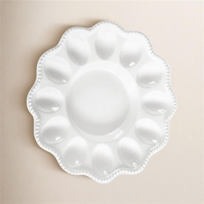 Vida Scalloped Melamine Egg Platter