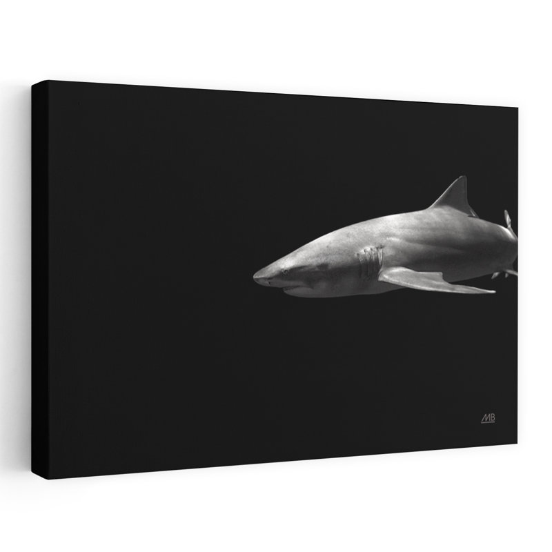 On The Hunt Coastal; Nautique, animal, noir, noir et blanc, H 60 po x l 40 po