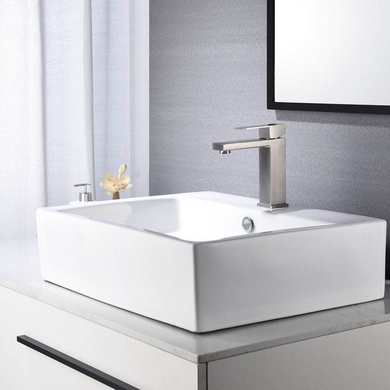 Stainless Steel 304 Bathroom Faucet, Waterfall Flow, Single Lever, Brushed Nickel, Noise-Reduction, Hot And Cold Water Supply Spout 304, Handle, Low Consumption,