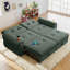 Canapé-lit convertible multifonctionnel en chenille de 77 po avec ports de chargement USB - Canapé-lit en chenille doux pour le salon-128971363
