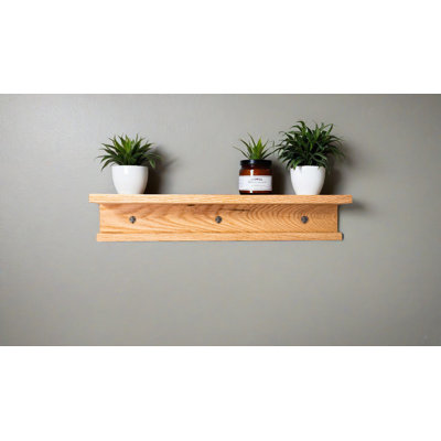 Rayne 3 Piece Oak Shelves With Hooks