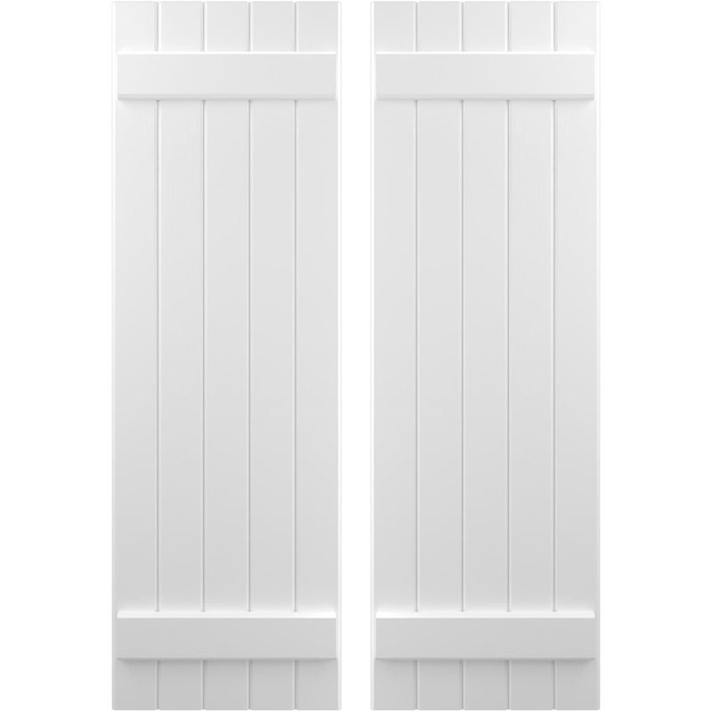 Volets de planche-n-lattes (par paire) Americraft (2 lattes), Blanc, 17 1/2", 55"