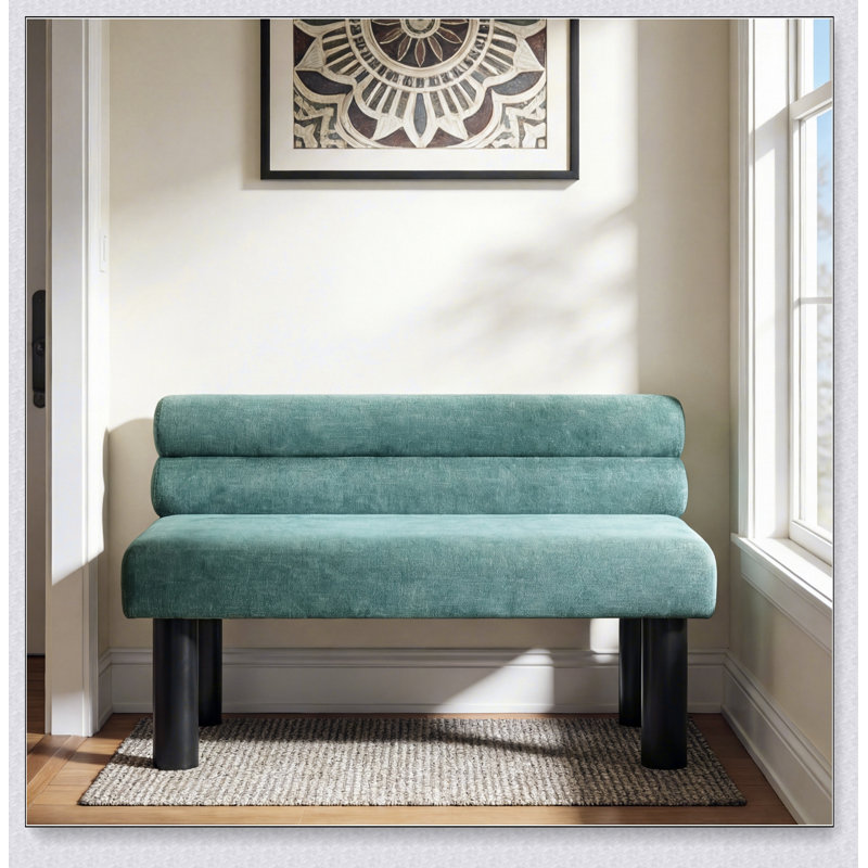 Banc de salle à manger rembourré polyvalent avec pieds en bois d'hévéa, parfait pour la salle à manger, la chambre à coucher et le vestibule, support de 300 lb