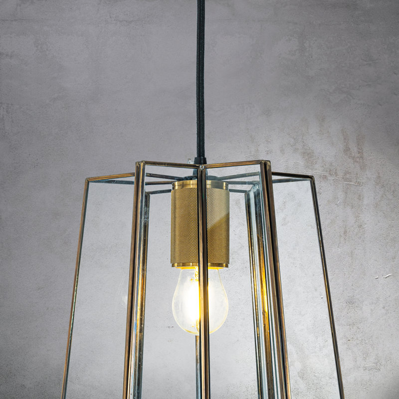 Luminaire suspendu rustique moderne en verre brun 1 lumière 9 po
