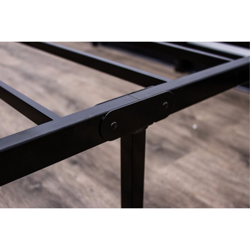Twin Xl Steel Black Platform Foundation, Modern Heavy - Duty Structure And Under Bed Storage Option Foundation Of Design,