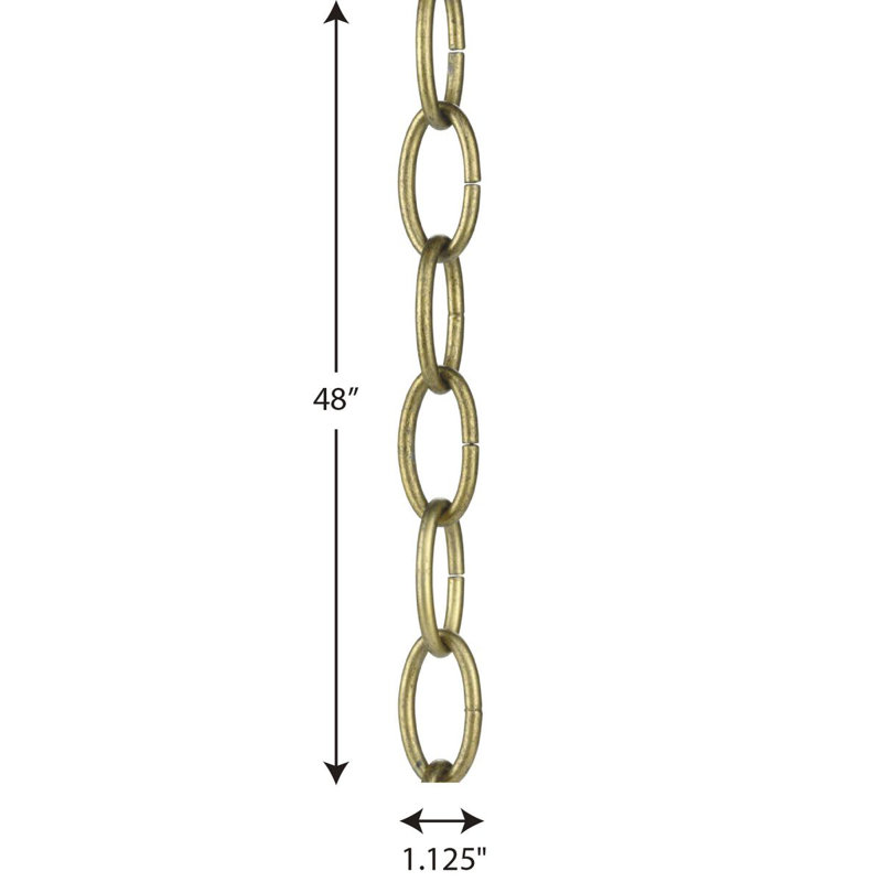 48-Inch Distressed Brass Metal Lighting Chain