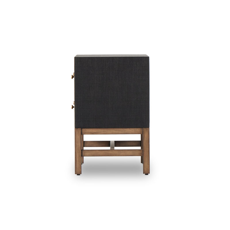 Fiona 2 - Drawer Solid Wood Nightstand, Black