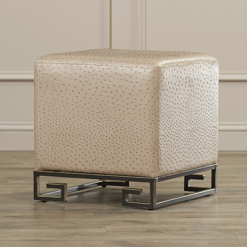 Amirah Iron Accent Stool, Taupe