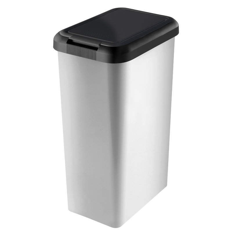 45 Litre Swing & Lift Top Waste Bin, Silver