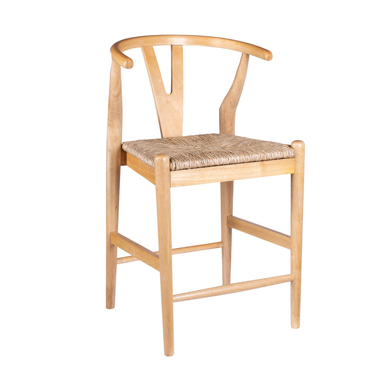 Nareh Bar Height Kitchen Bar Stool, Natural, Counter Stool (24" Seat Height)