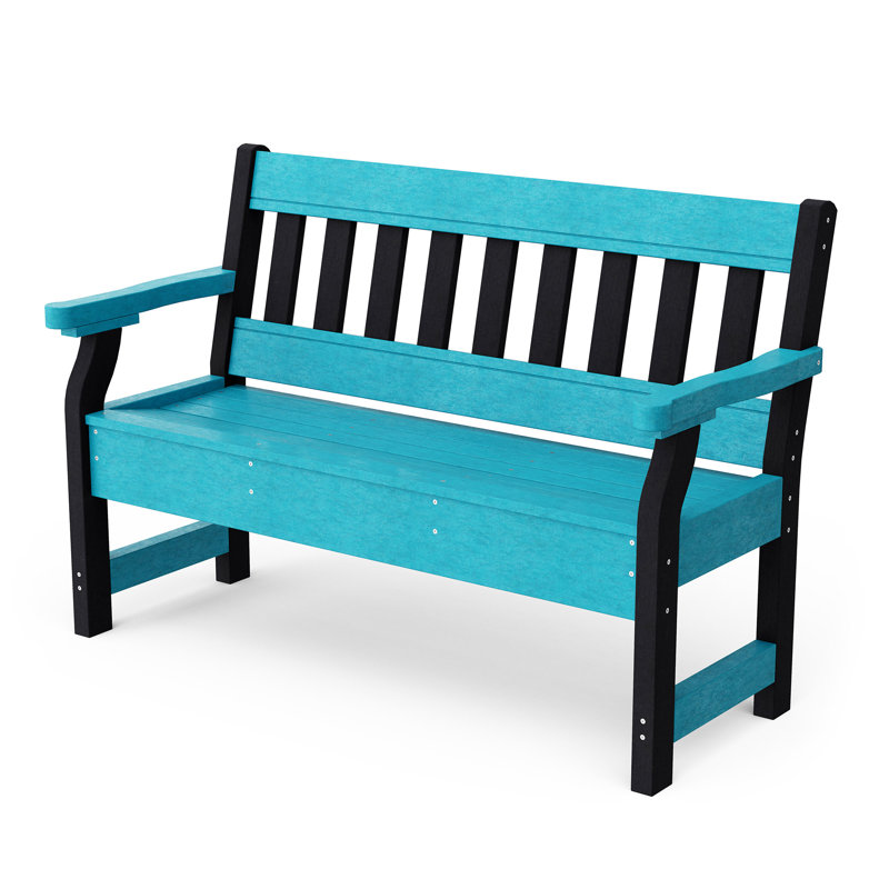 Heritage Garden Bench, Aruba Blue/Black