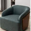 Fauteuil demi-tonneau pivotant en similicuir Broderic-1979426730