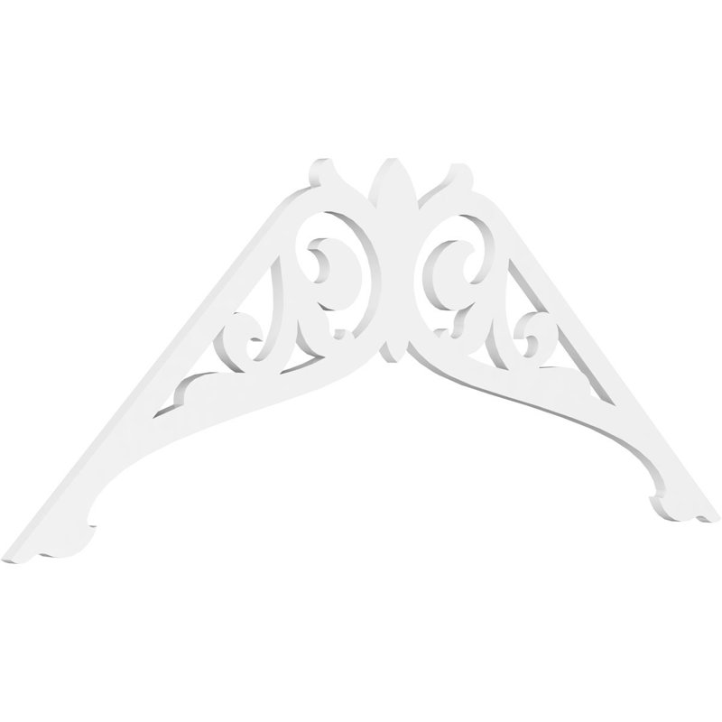 Carrillo Signature Urethane Gable Pediment, Primed Tan, 33"H x 72"W, 11/12