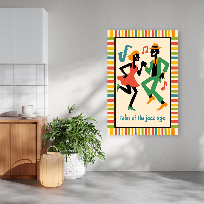 «Jazz Age Dancers», art mural rétro, H 60 po x l 40 po