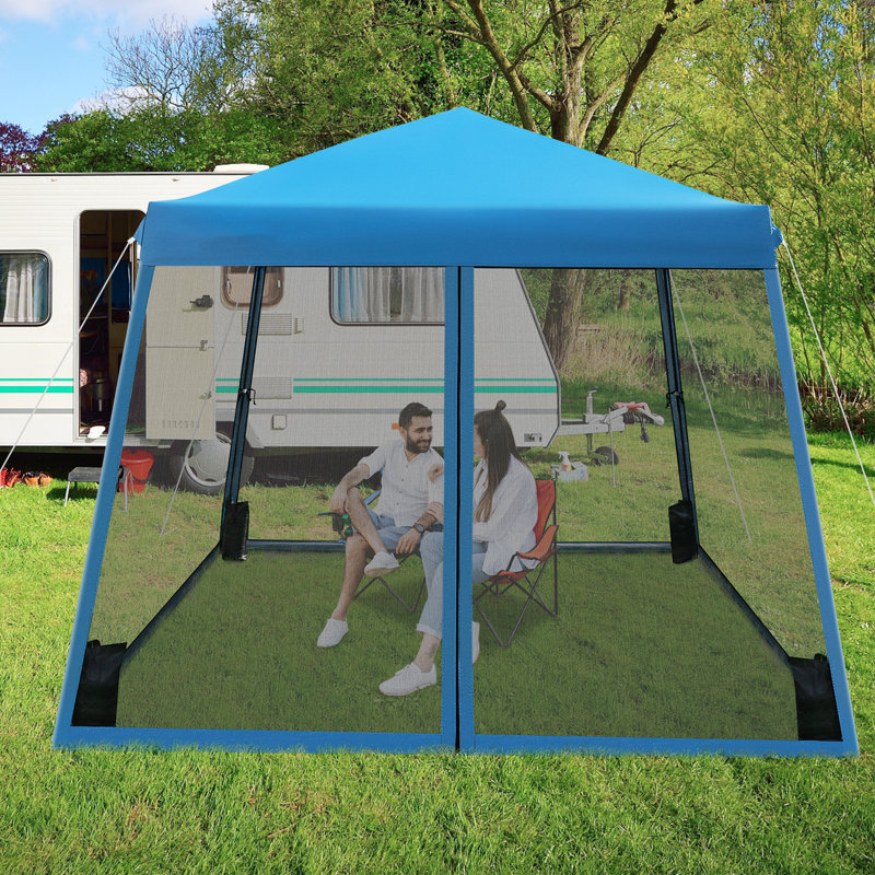 Britte 3m x 3m Metal Pop-Up Canopy, Blue