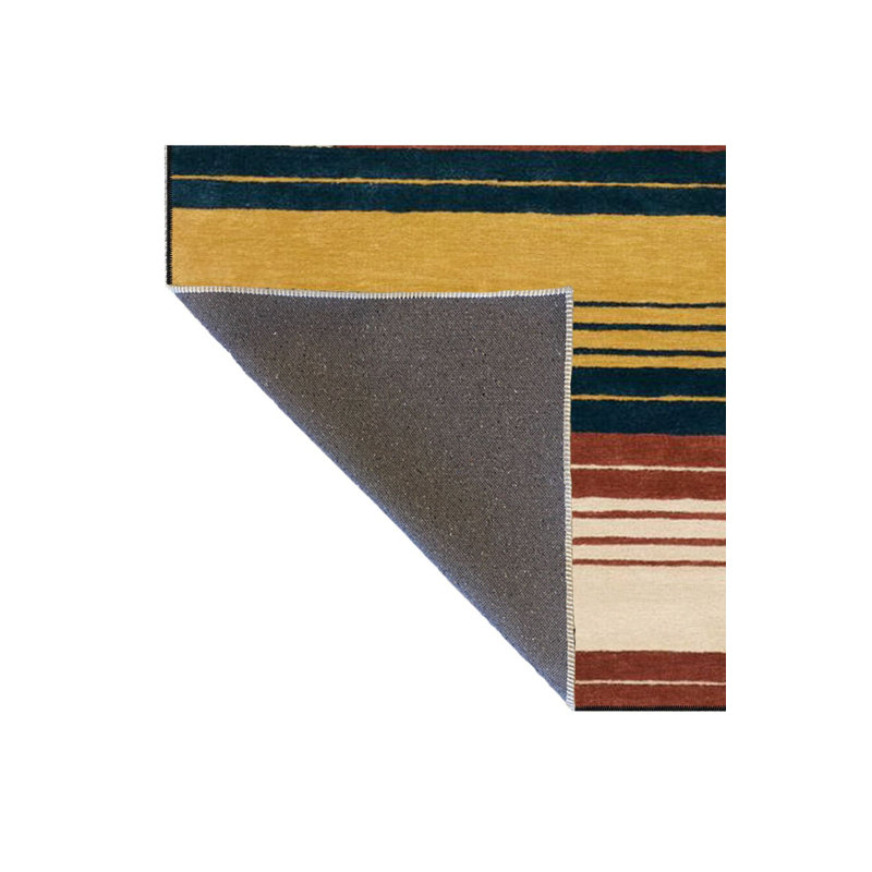 Tapis décoratif rayé multicolore, Tapis de couloir 3 pi 3 po x 6 pi 7 po