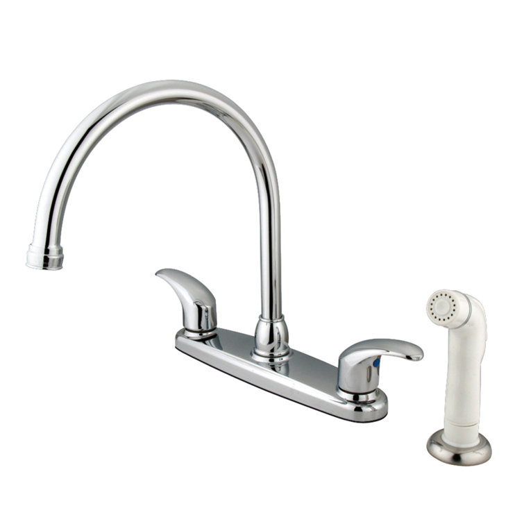 Kingston Brass Legacy Two-Handle 4-Hole 8" Centerset Kitchen Faucet with Side Sprayer