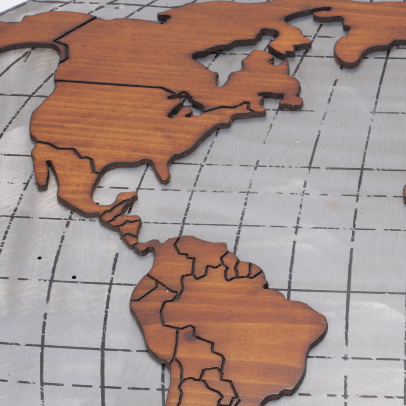 Grande carte du monde moderne d'art mural