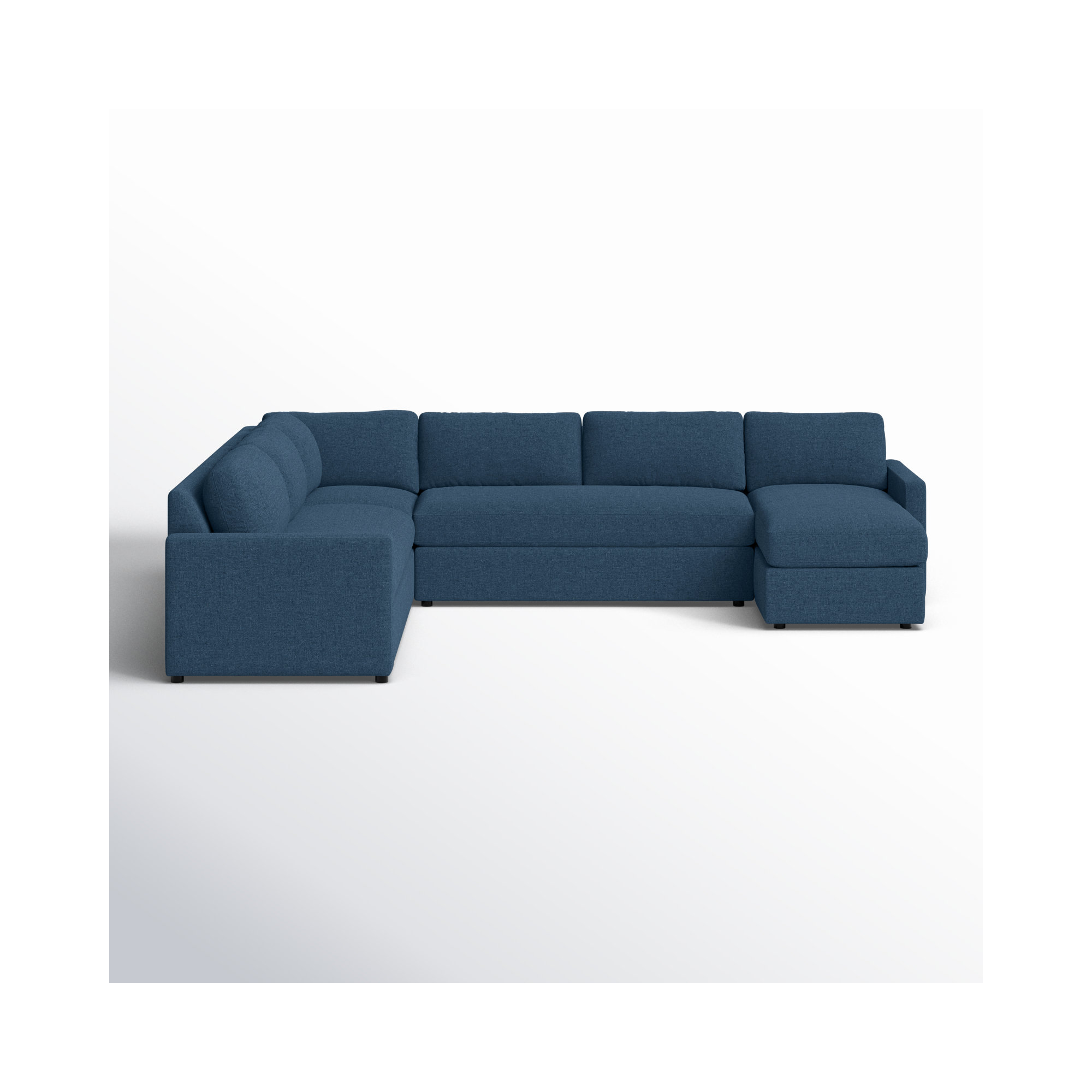 Damari Upholstered U-Sectional, Right Hand Facing, John Flour Performance Linen Blend