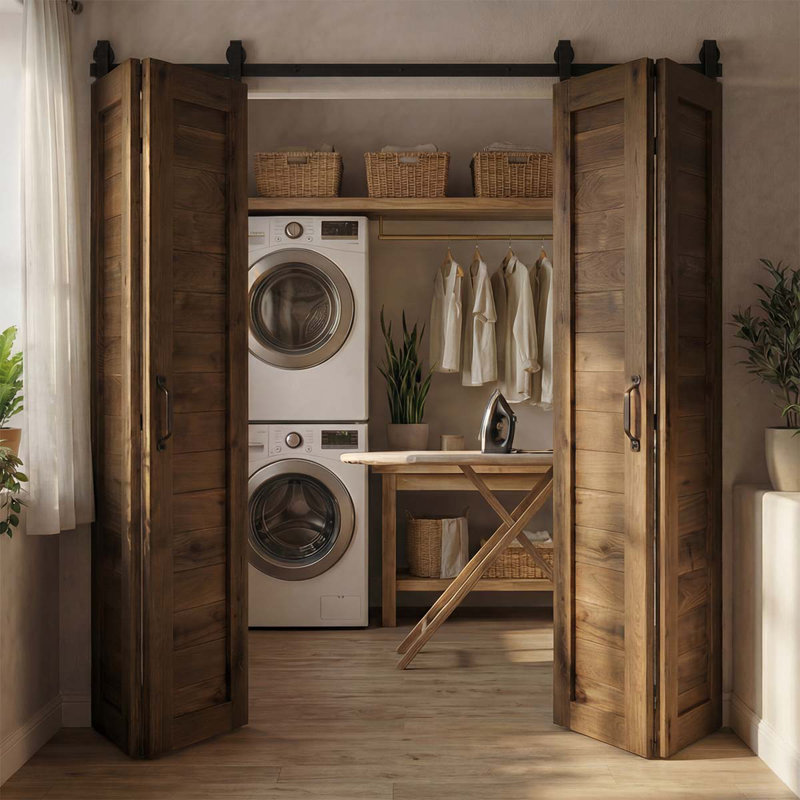 Solid Oak Barn Door, Brown