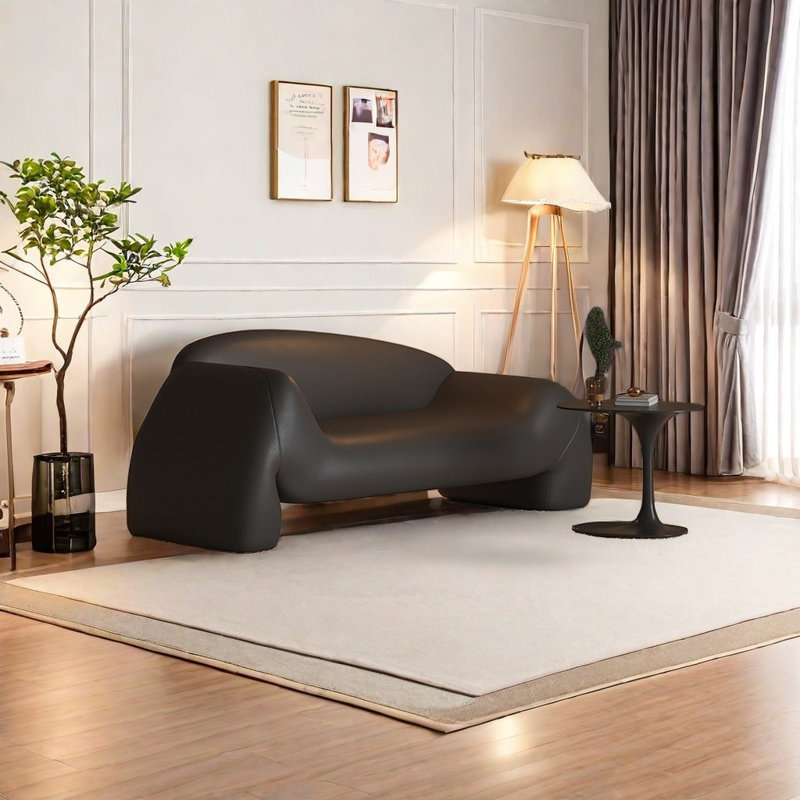 Durable Cat-Scratch Resistant Chaise Longue, Black