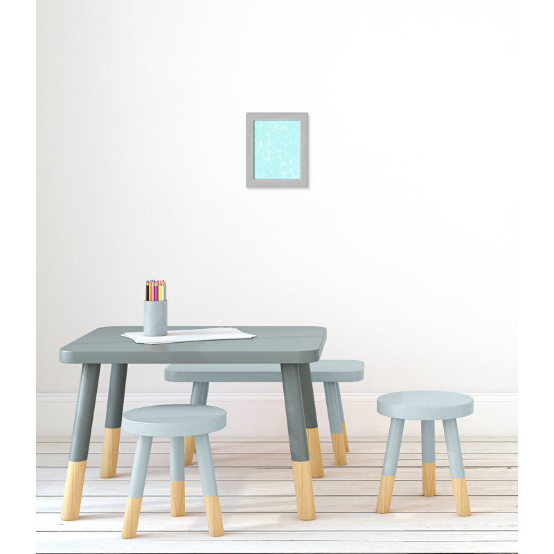 Impression sur papier de bulles fantaisistes, H 12 po x l 10 po x P 0,625 po, Encadré plat argent