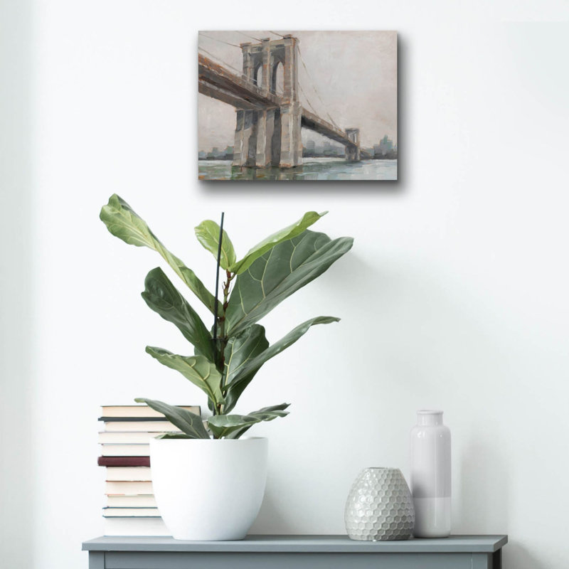 «Spanning The East River 1» par Ethan Harper, art mural en verre acrylique, H 12 po x l 16 po x P 0,13 po