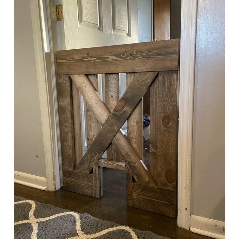 Alyias Wood Wall Mounted Pet Gate With Door
