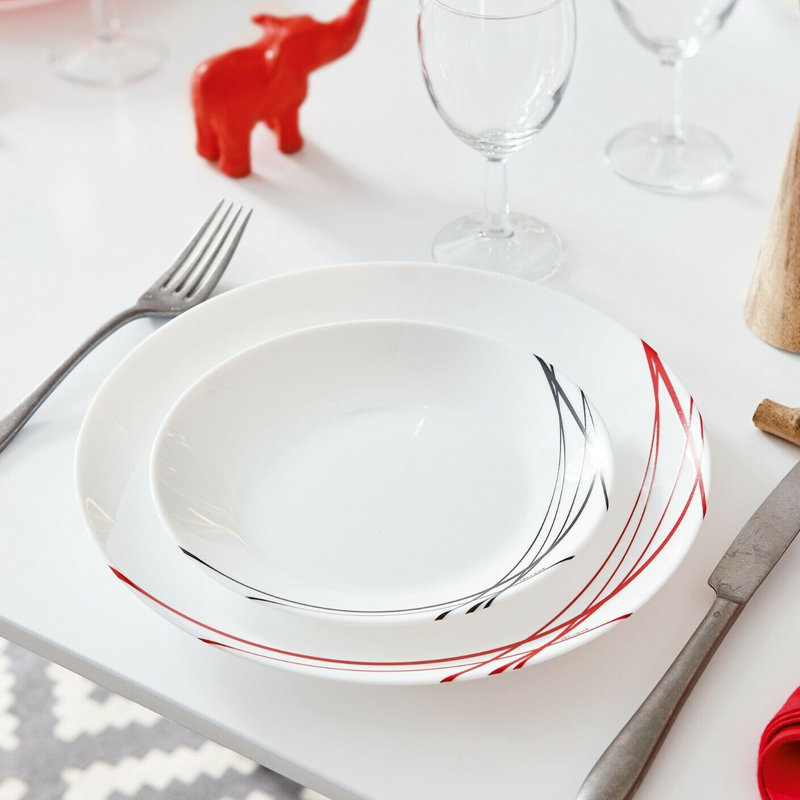 Domitille 18cm Dessert Plate, White/Black