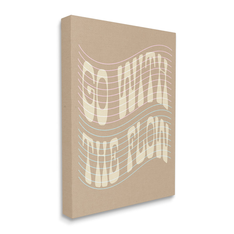 «Retro Go with the Flow Stripes» par Sally Swatland - impression, H 20 po x l 16 po x P 1,5 po, Toile tendue