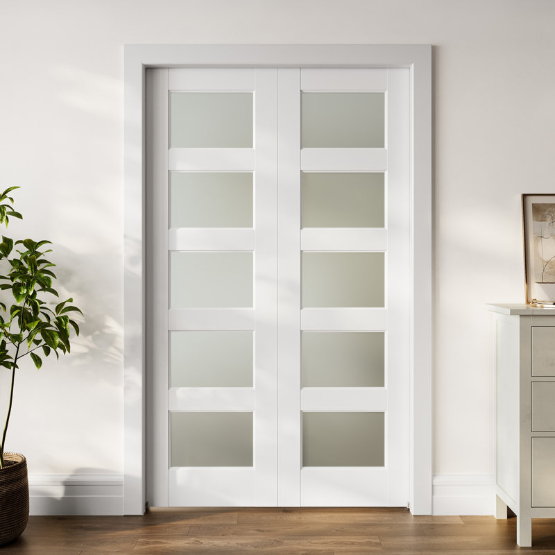 Portes coulissantes en verre givré 5-Lite, 60 po x 80 po